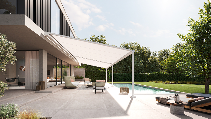 markilux pergola style auf einer Terrasse